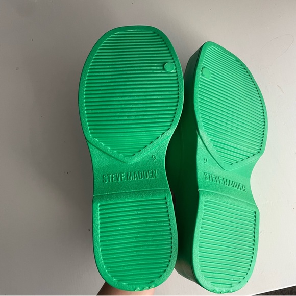 Steve Madden Green Platform Slide Sandals Size 9 - Picture 4 of 5